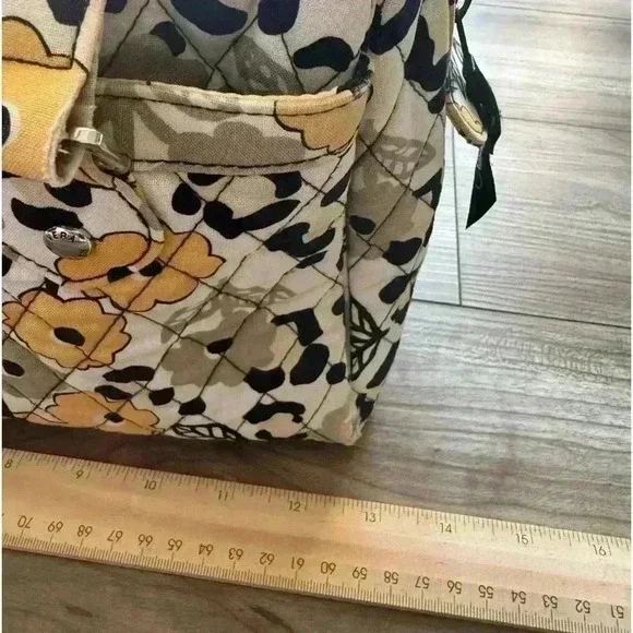 Vera Bradley 'Go Wild' Caroline Shoulder Bag Purse Black Yellow Animal Print - Picture 15 of 15